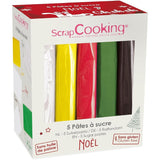 ScrapCooking – 5er-Set Fondant – weiß, gelb, rot, grün und braun – 5 x 80 g – Zuckerpaste für Kuchen, Kuchendekorationen, Geburtstag, Weihnachten – gluten- und palmölfrei – 7257 Zuckerpaste Naty Shop Standardtitel