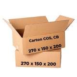 Set mit 20 Kartons CO5, CB, 270 x 150 x 200 Verpackungskartons Nati Shop