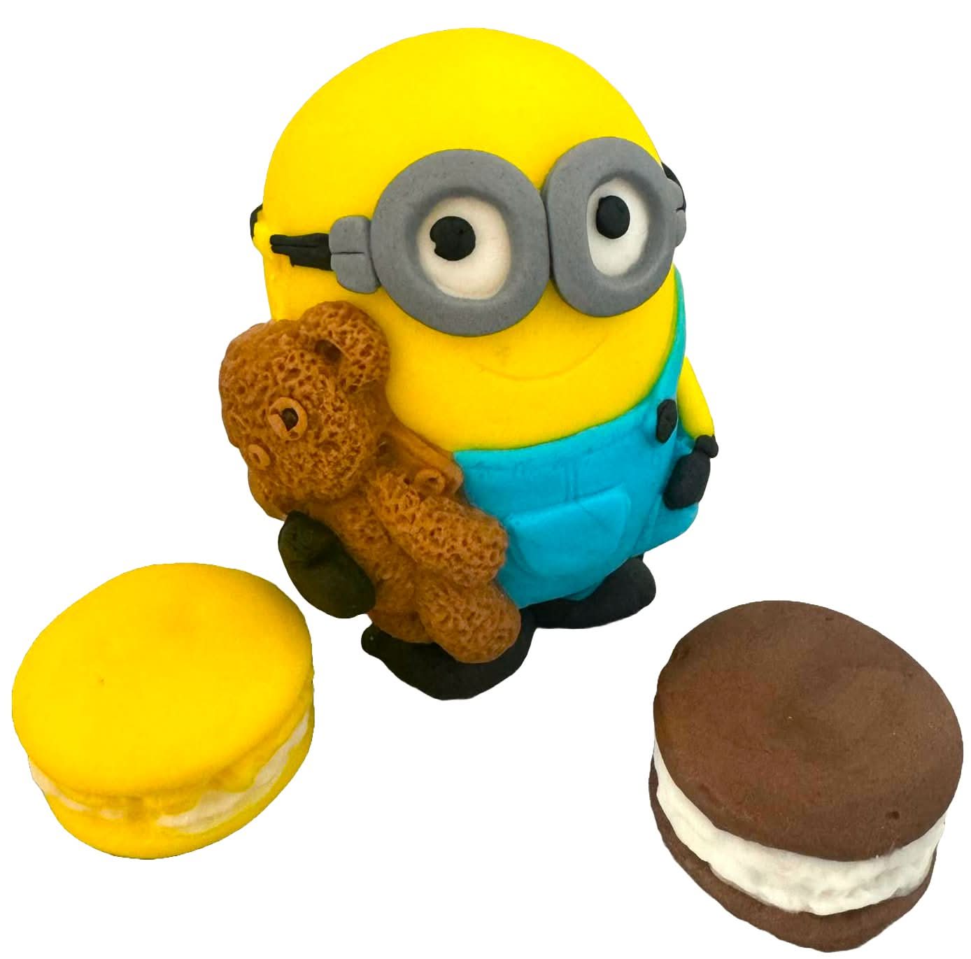 Set mit 3 essbaren Zuckerdekorationen, Bob, Minions Zuckerpastendekorationen Nati Shop