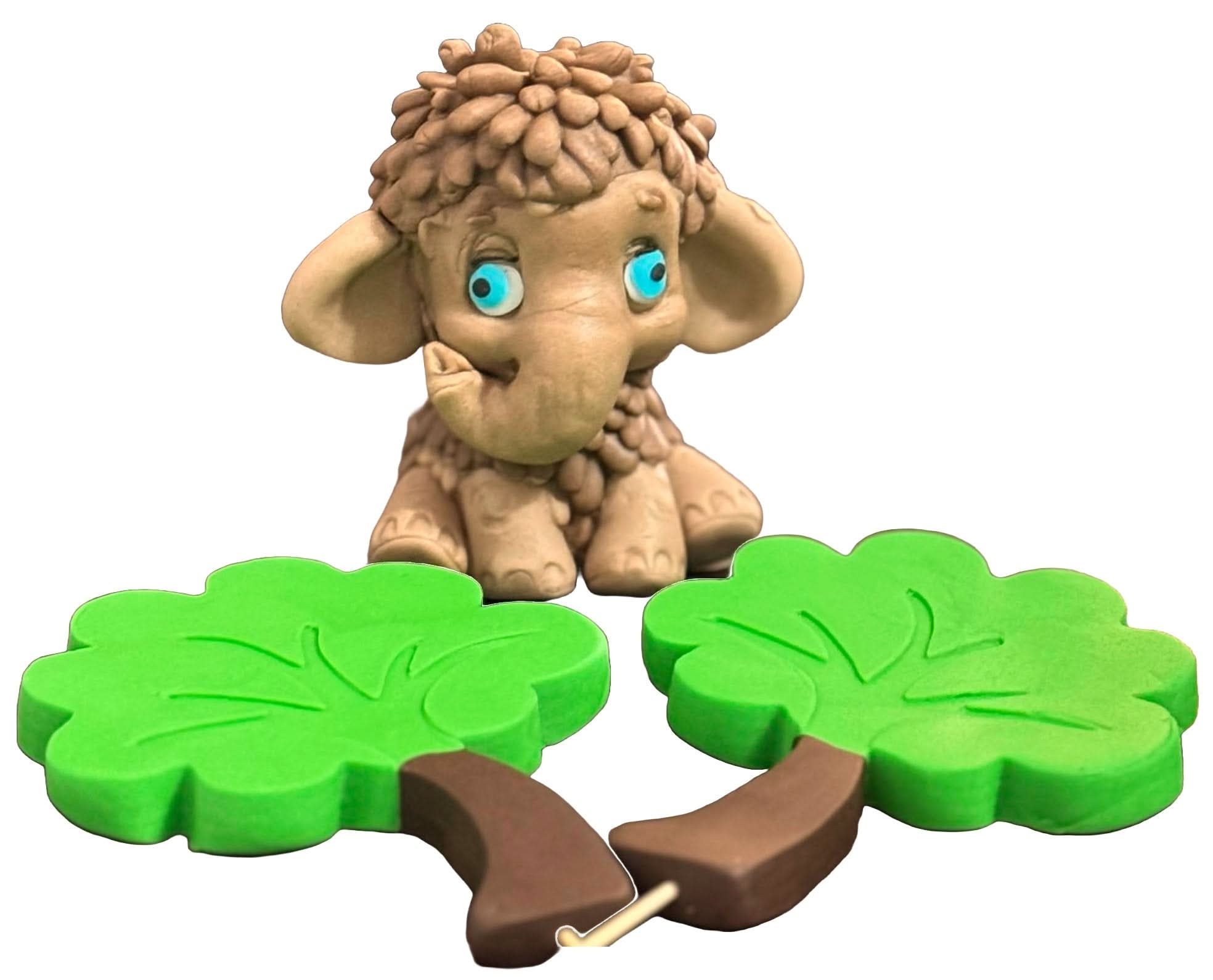 Set mit 3 essbaren Zuckerdekorationen, Elefant Zuckerpaste Dekorationen Nati Shop