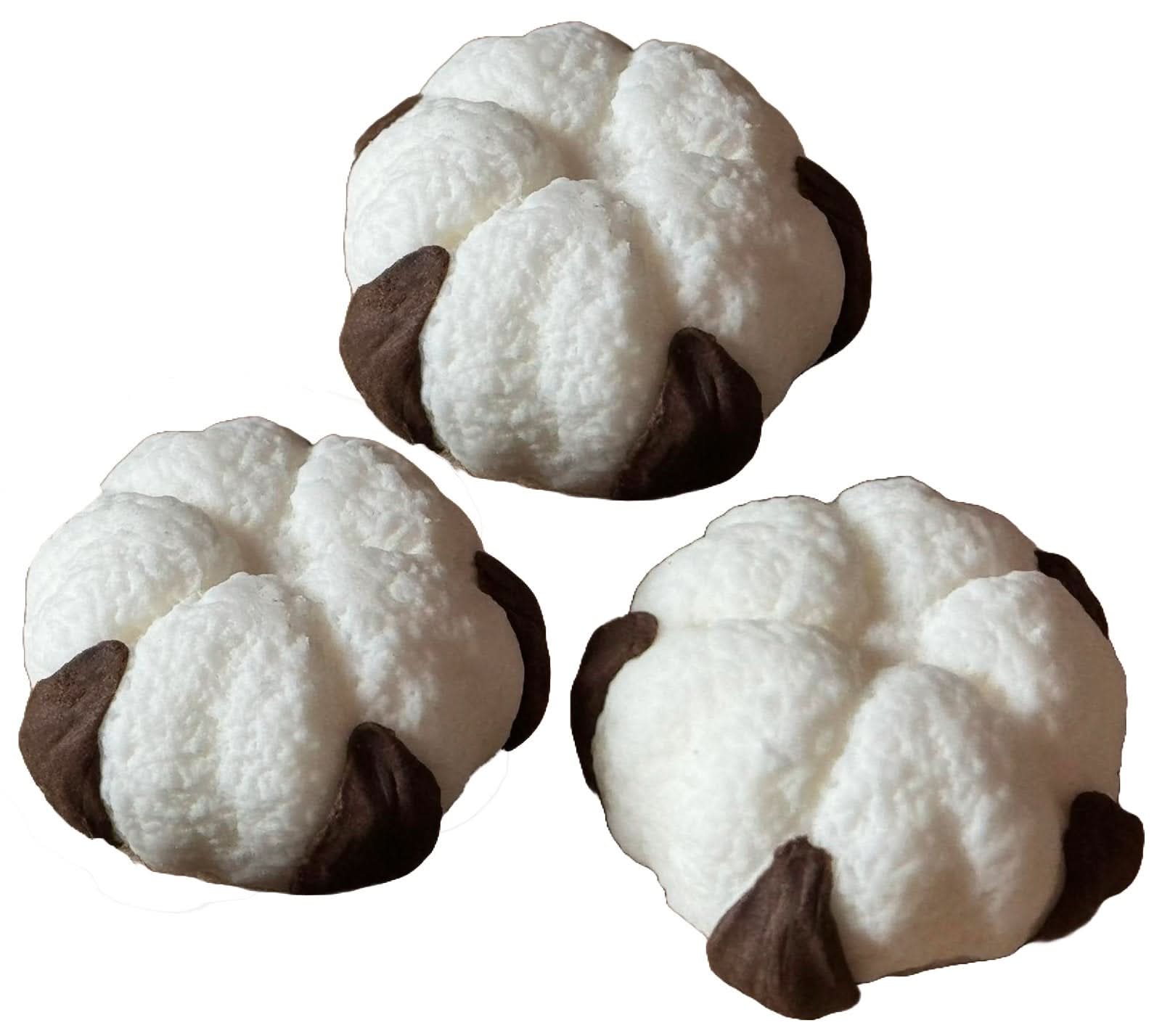 Set mit 3 essbaren Zuckerdekorationen, Baumwollblumendekorationen von Sugar Paste Nati Shop