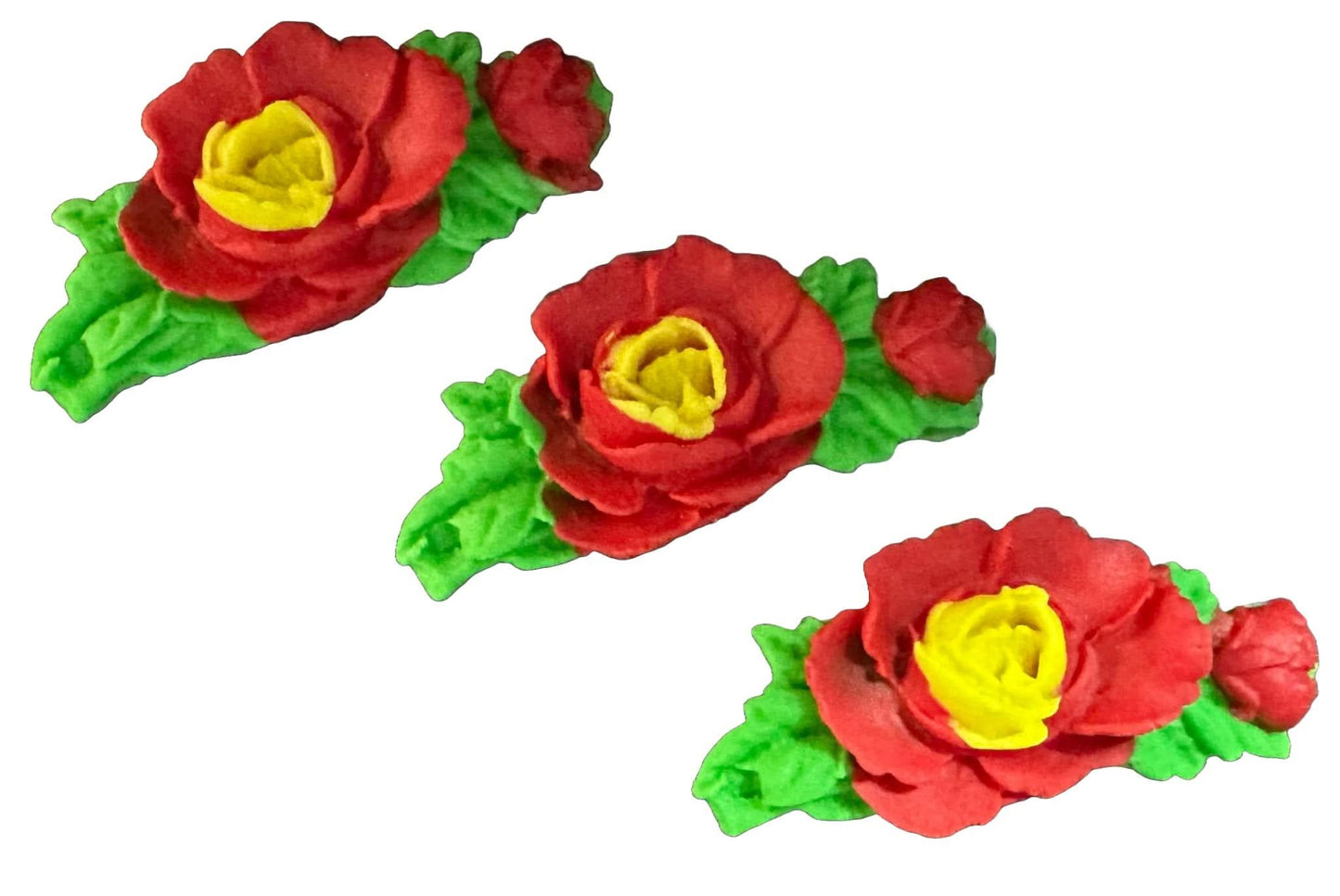Set mit 3 essbaren Zuckerdekorationen, Rosendekorationen von Sugar Paste Nati Shop
