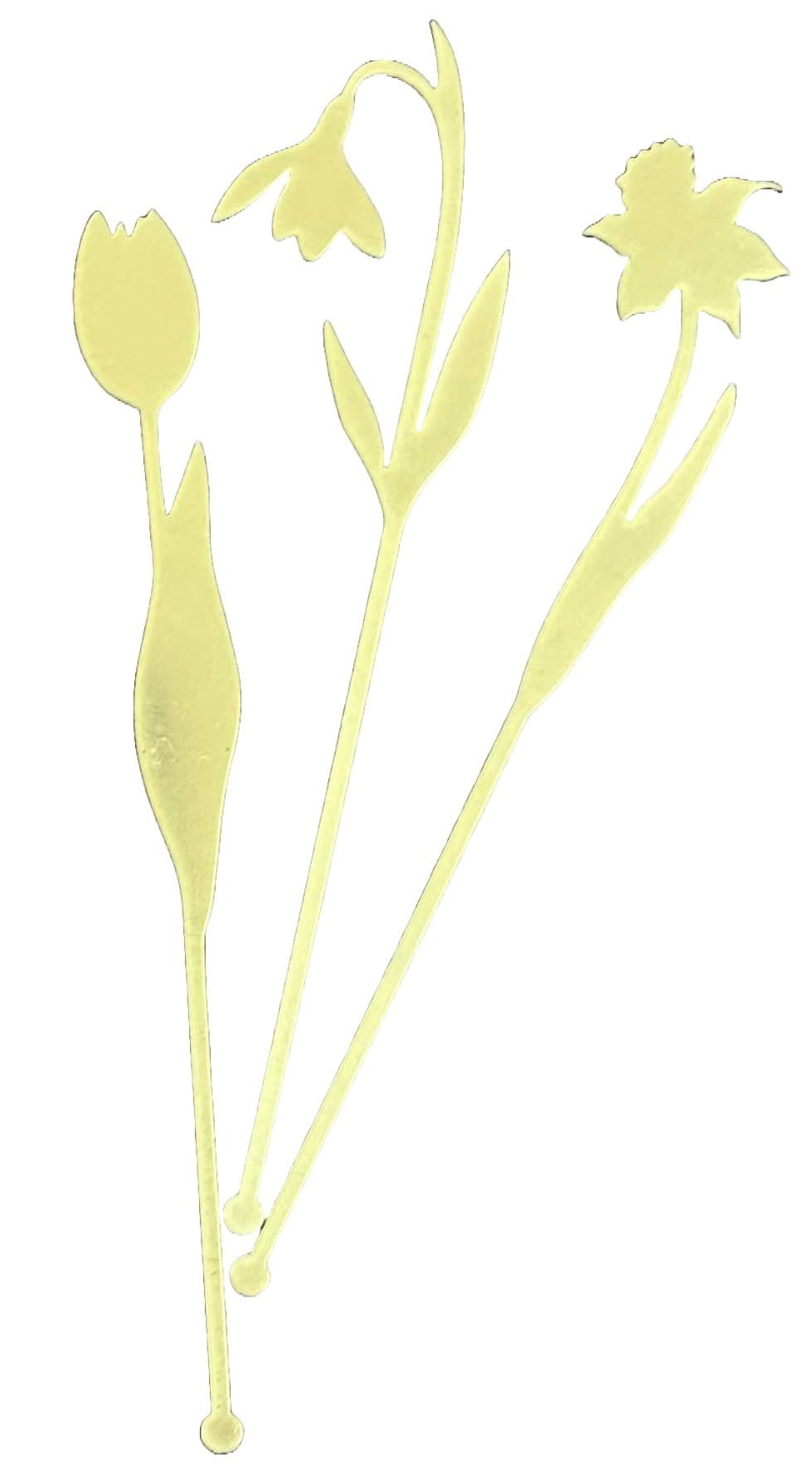 Set mit 3 nicht essbaren Acryldekorationen, Frühlingsblumen Nati Shop
