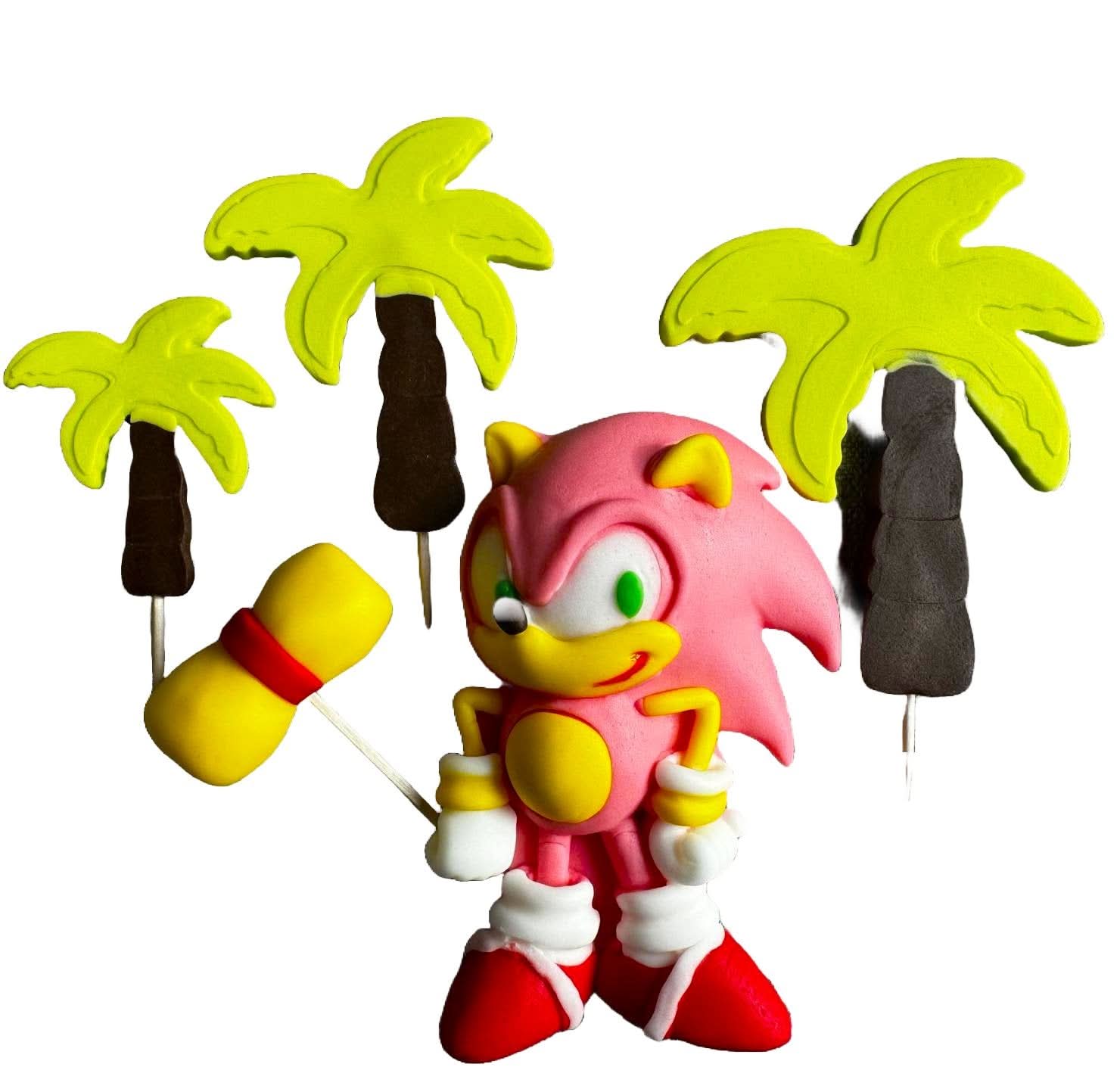 Set mit 5 essbaren Zuckerdekorationen, Amy Rose – Sonic Sugar Paste Decorations Nati Shop