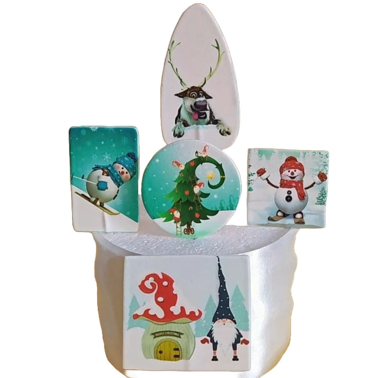 Set mit 5 essbaren Zuckerdekorationen, Christmas Nati Shop