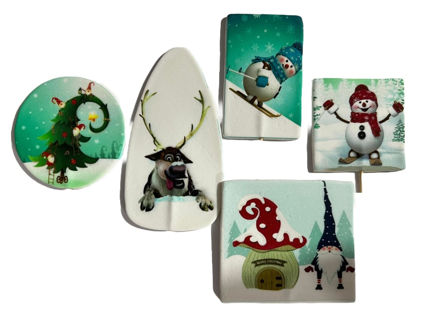 Set mit 5 essbaren Zuckerdekorationen, Christmas Nati Shop