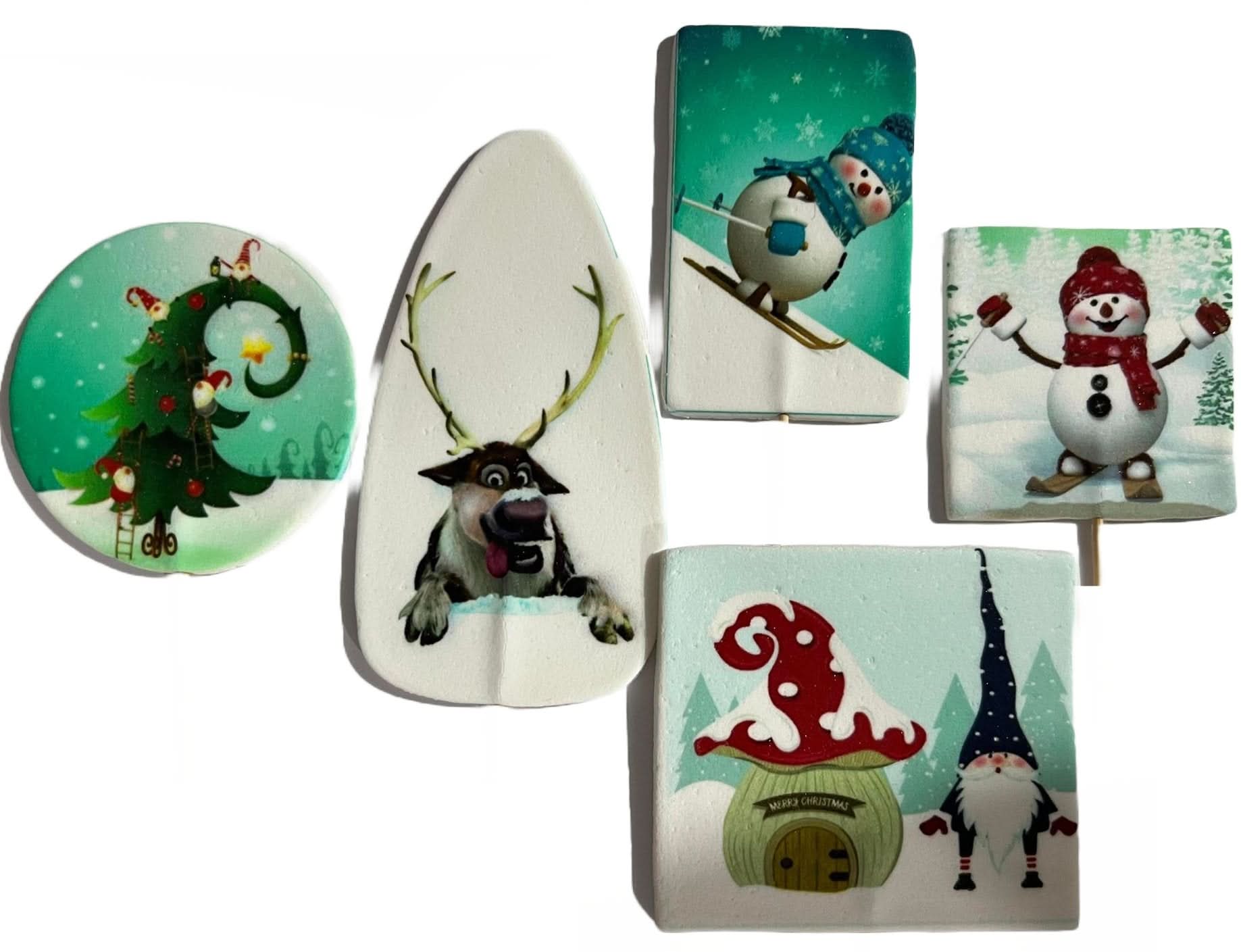 Set mit 5 essbaren Zuckerdekorationen, Christmas Nati Shop