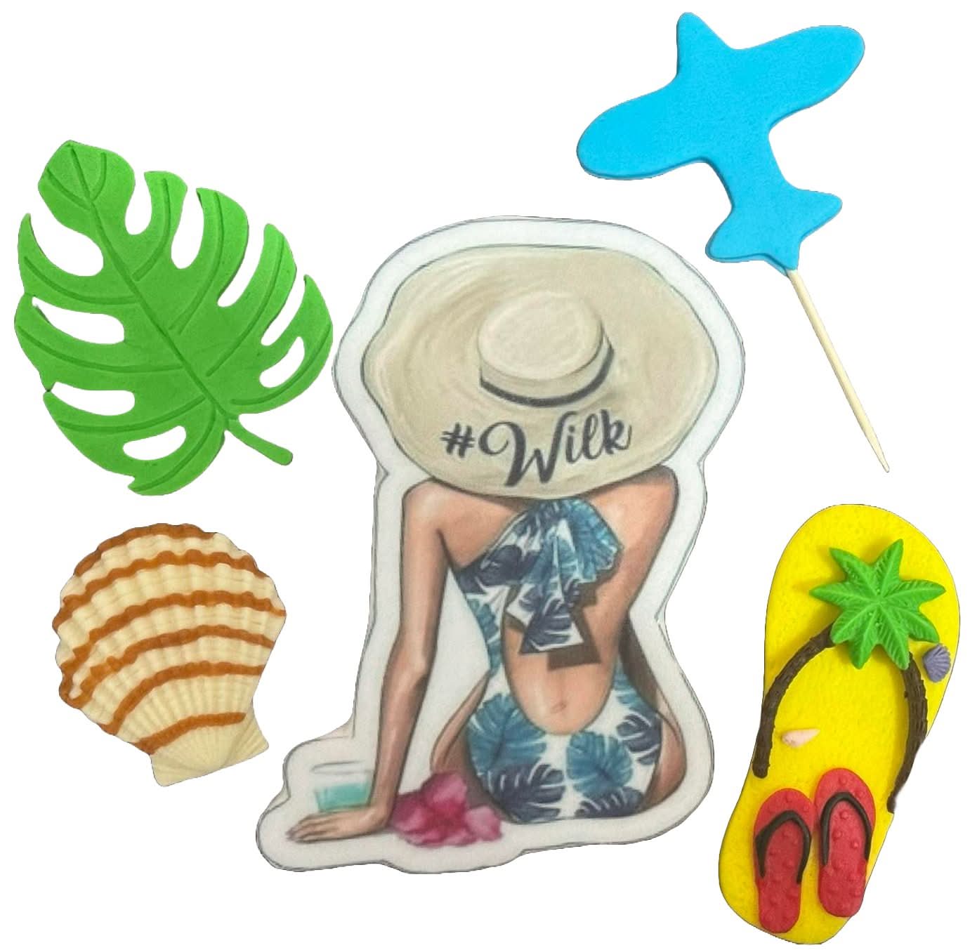 Set mit 5 essbaren Zuckerdekorationen, exotische Feiertagsdekorationen aus Zuckerpaste Nati Shop