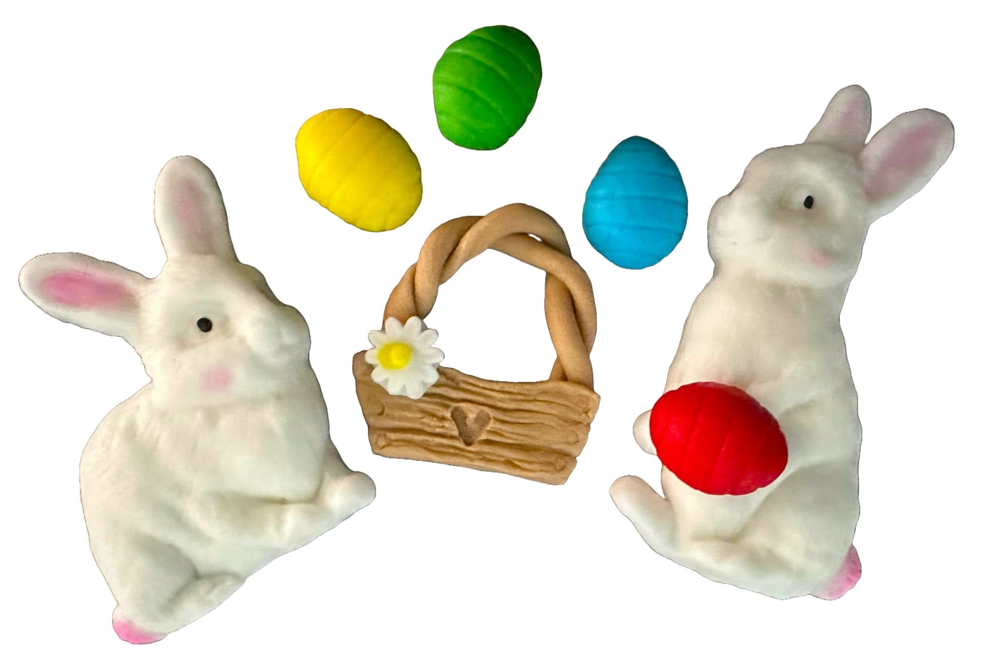 Set mit 7 essbaren Zuckerdekorationen, Osterdekorationen aus Zuckerpaste Nati Shop