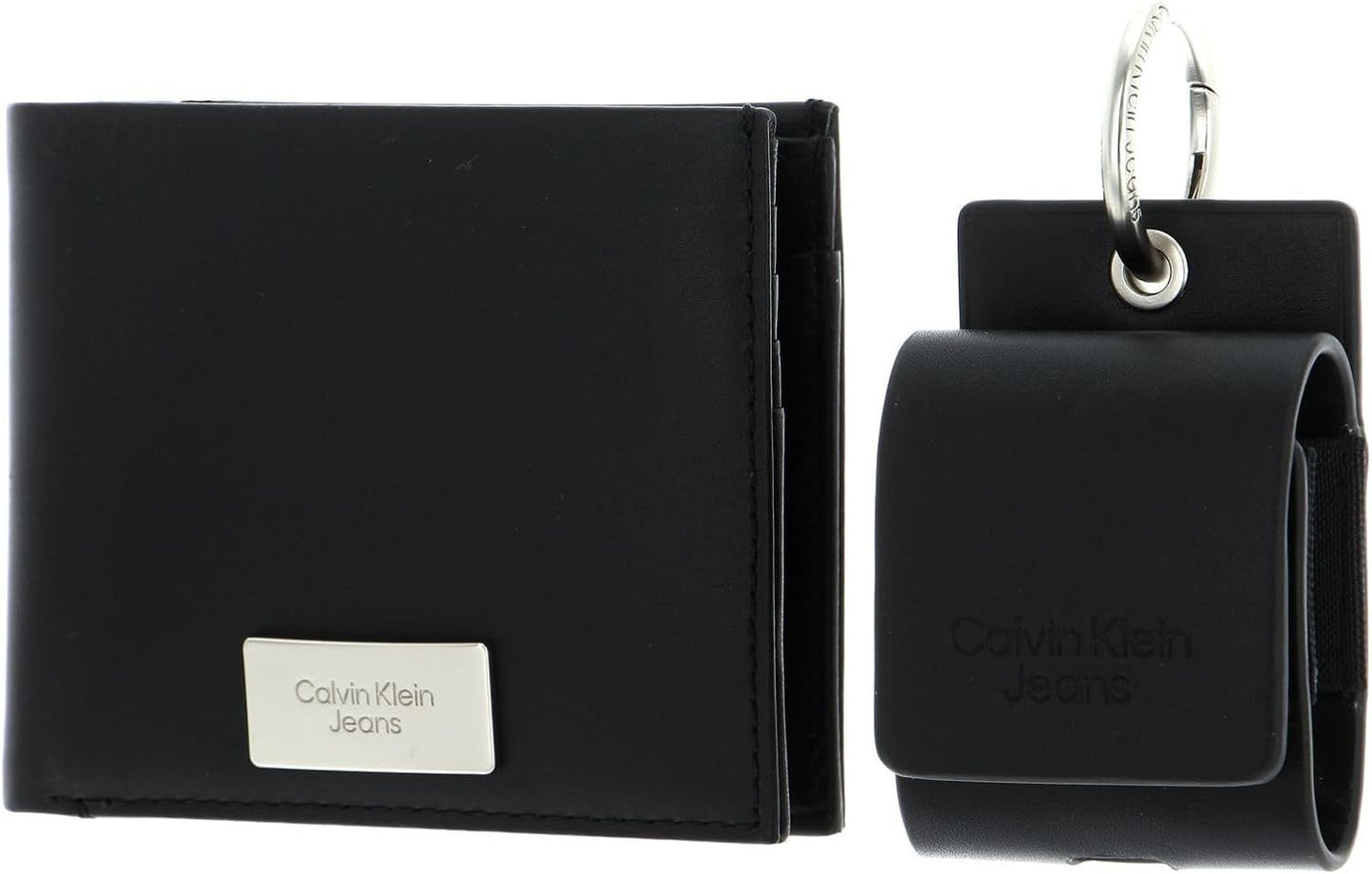 Calvin Klein Jeans Geschenkset für Männer Bifold Wallet & AirPods Case, Schwarz (Schwarz), Einheitsgröße Herrenbrieftasche Naty Shop Standardtitel