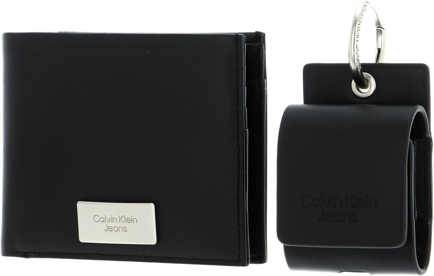 Calvin Klein Jeans Geschenkset für Männer Bifold Wallet & AirPods Case, Schwarz (Schwarz), Einheitsgröße Herrenbrieftasche Naty Shop Standardtitel