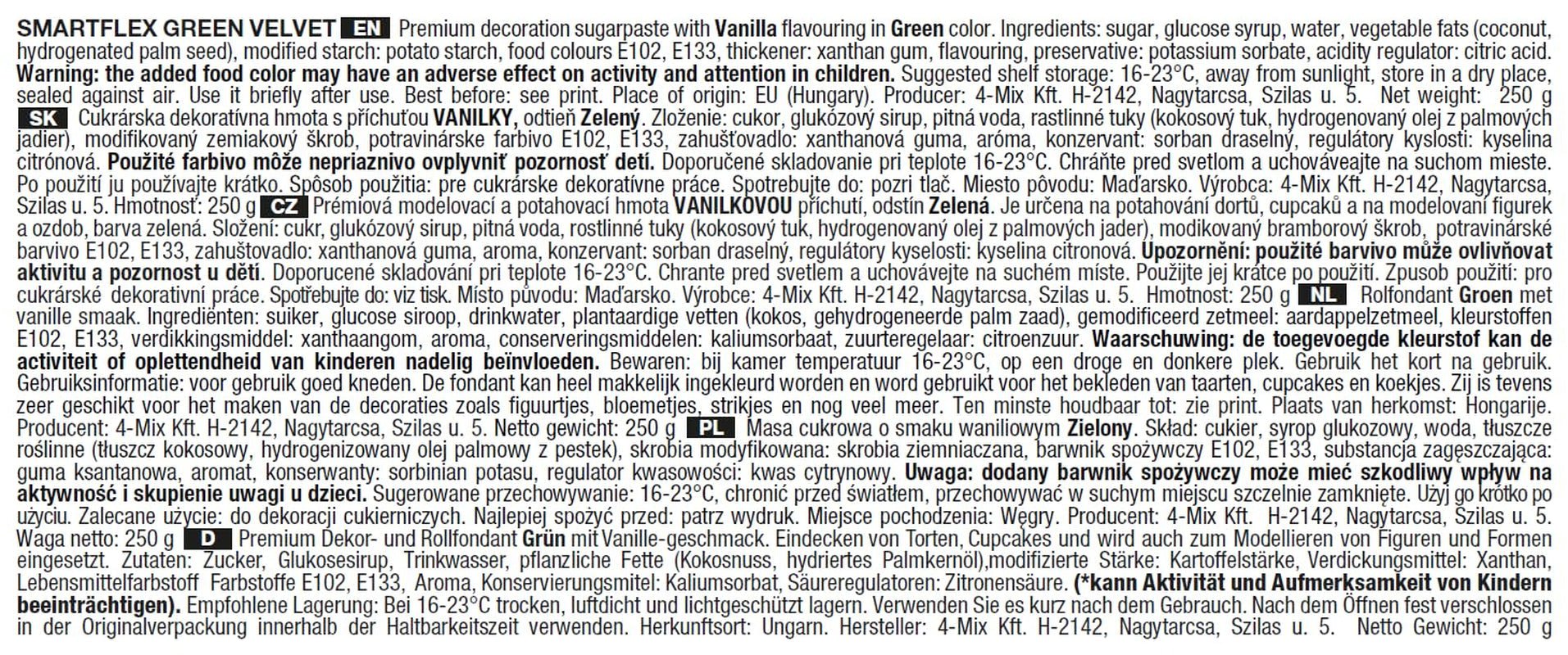 SmartFlex Fondant Green Velvet, 250 g (2er-Pack) Naty Shop Zuckerpaste