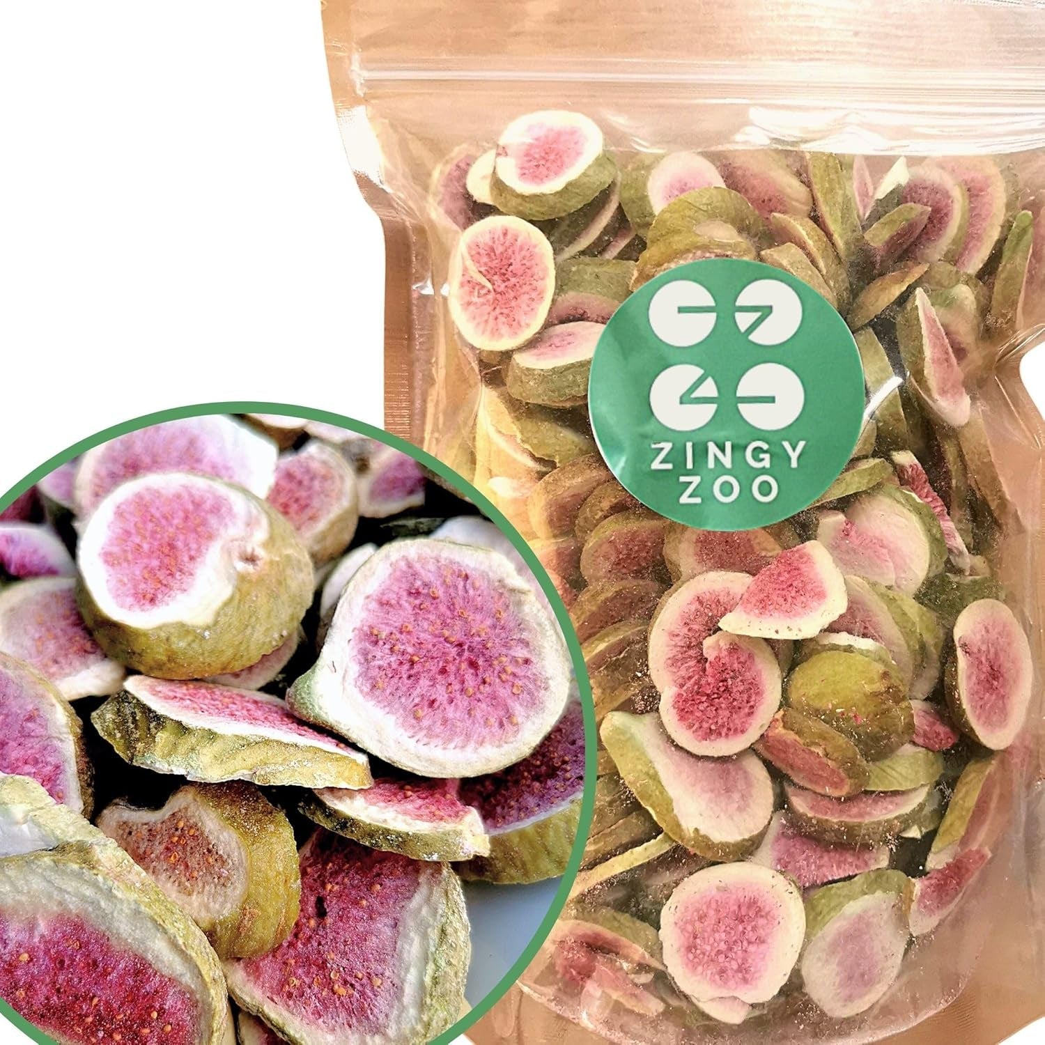 Gefriergetrocknete Feigen 100 % natürliche getrocknete Feigen | Ohne Zuckerzusatz. Gesunde gefriergetrocknete Süßigkeiten | Gefriergetrocknete Früchte Gefriergetrocknete Feigen | ZingyZoo (100g) Naty Shop dehydrierte Produkte 300G