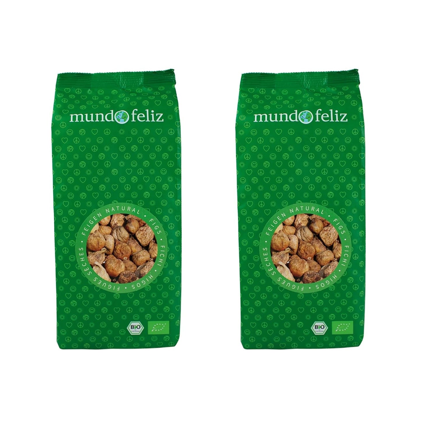 Mundo Feliz Getrocknete Feigen aus biologischem Anbau, 2 x 500 g Trockenprodukte Naty Shop Standardtitel