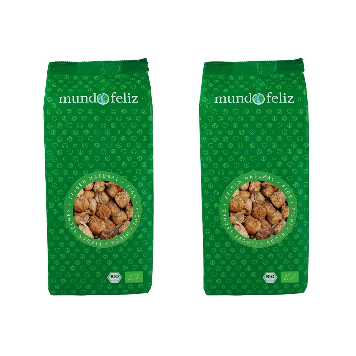 Mundo Feliz Getrocknete Feigen aus biologischem Anbau, 2 x 500 g Trockenprodukte Naty Shop Standardtitel