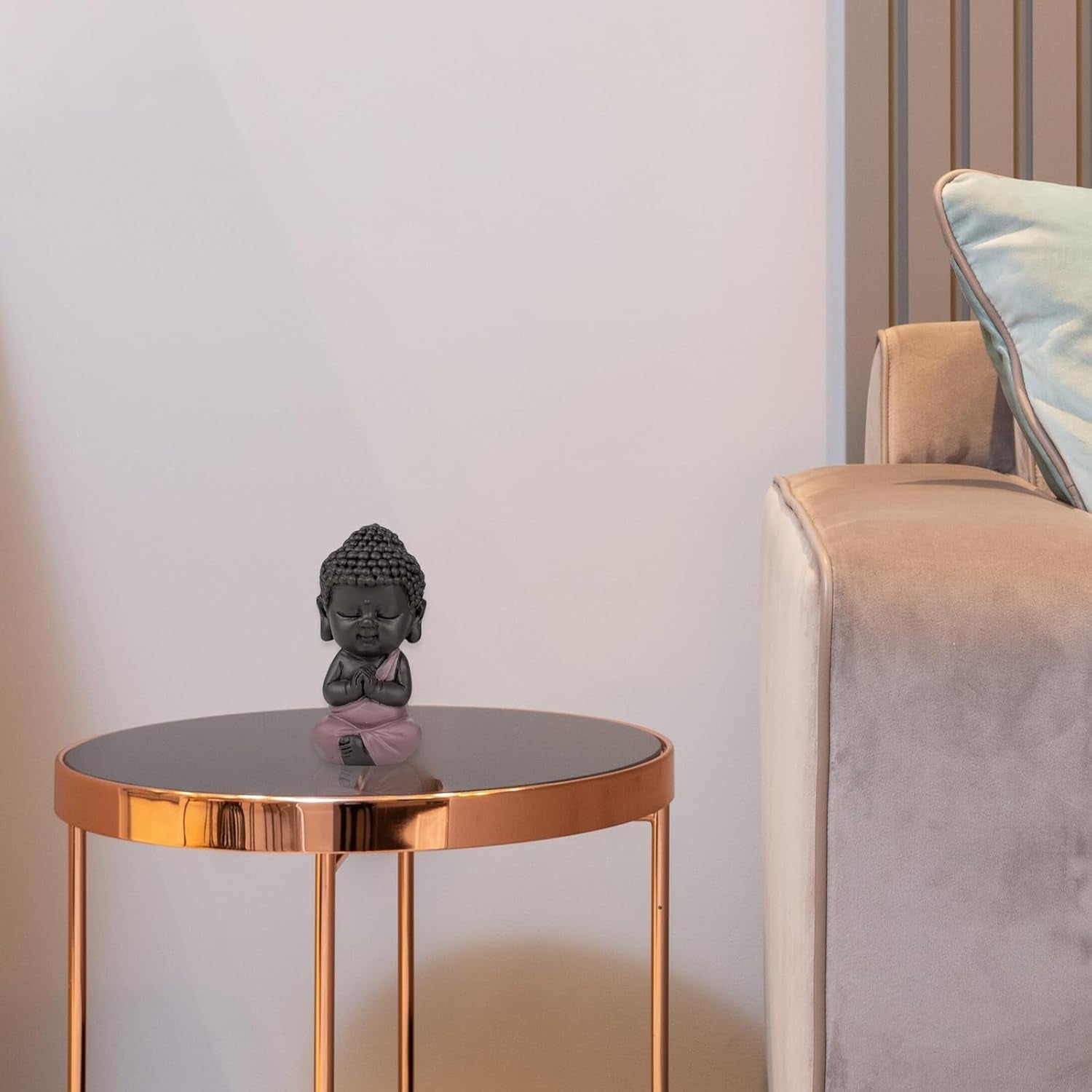 Baby Buddha Pink Toga Figur – Inspirierende und fröhliche Figur – Positive Talisman-Konzentration – Süße und spirituelle Geschenkidee – H 7 cm – Zen'Light Statuetten und Skulpturen Naty Shop