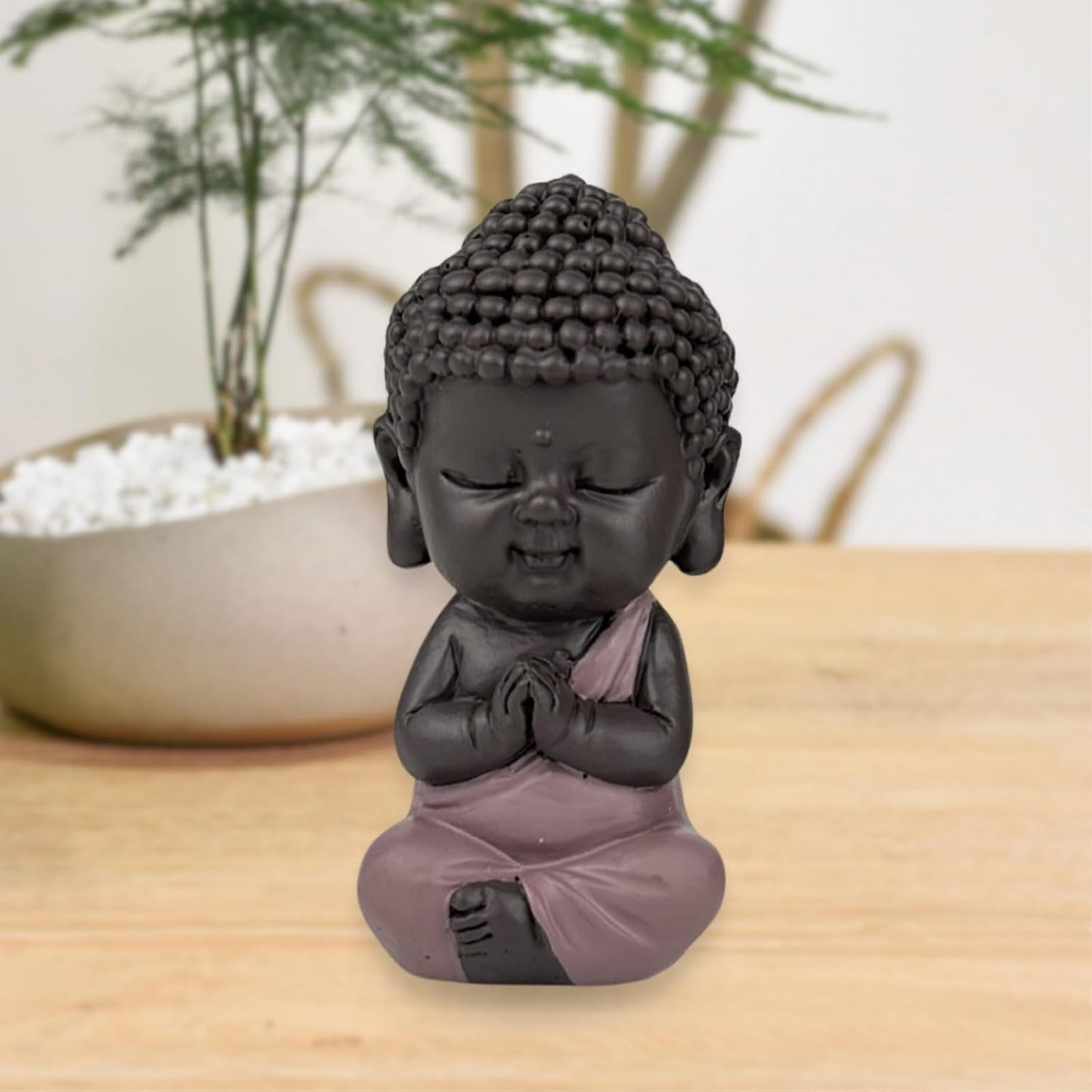Baby Buddha Pink Toga Figur – Inspirierende und fröhliche Figur – Positive Talisman-Konzentration – Süße und spirituelle Geschenkidee – H 7 cm – Zen'Light Statuetten und Skulpturen Naty Shop