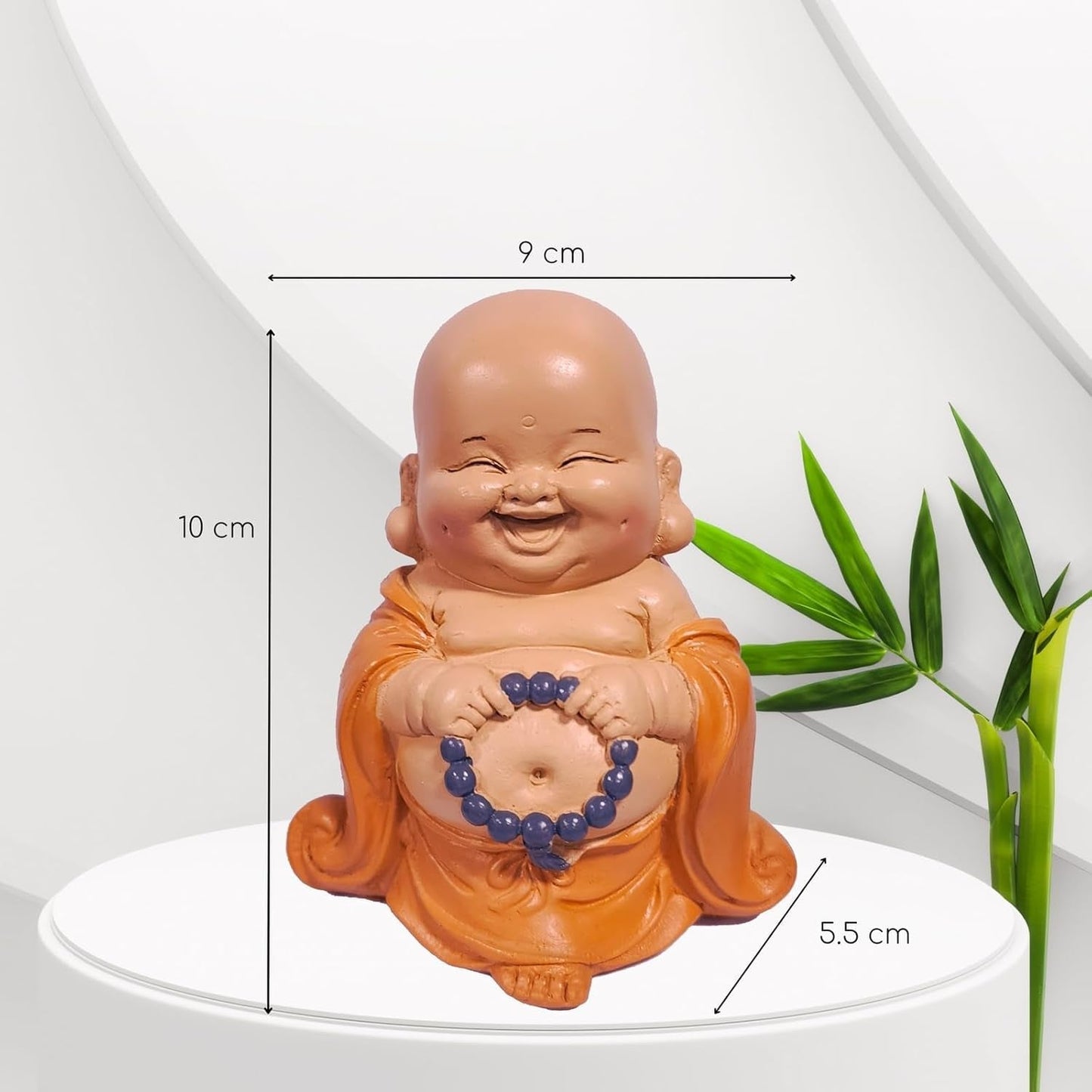 Lachende Buddha-Statue mit Rosenkranz – Inspirierende und fröhliche Figur – Glücksbringer voller Positivität – Niedliche und spirituelle Geschenkidee – H 10 cm – Zen'Light Statuen und Skulpturen Naty Shop