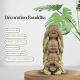 Statue 3 lachende Buddhas - Nichts sehen - Nichts hören - Nichts sagen - Baby Buddha Symbolisches Ensemble - Friedliche und freudige Stimmung - Zen-Dekor - H 18 cm - Zen'Light Statuetten und Skulpturen Naty Shop