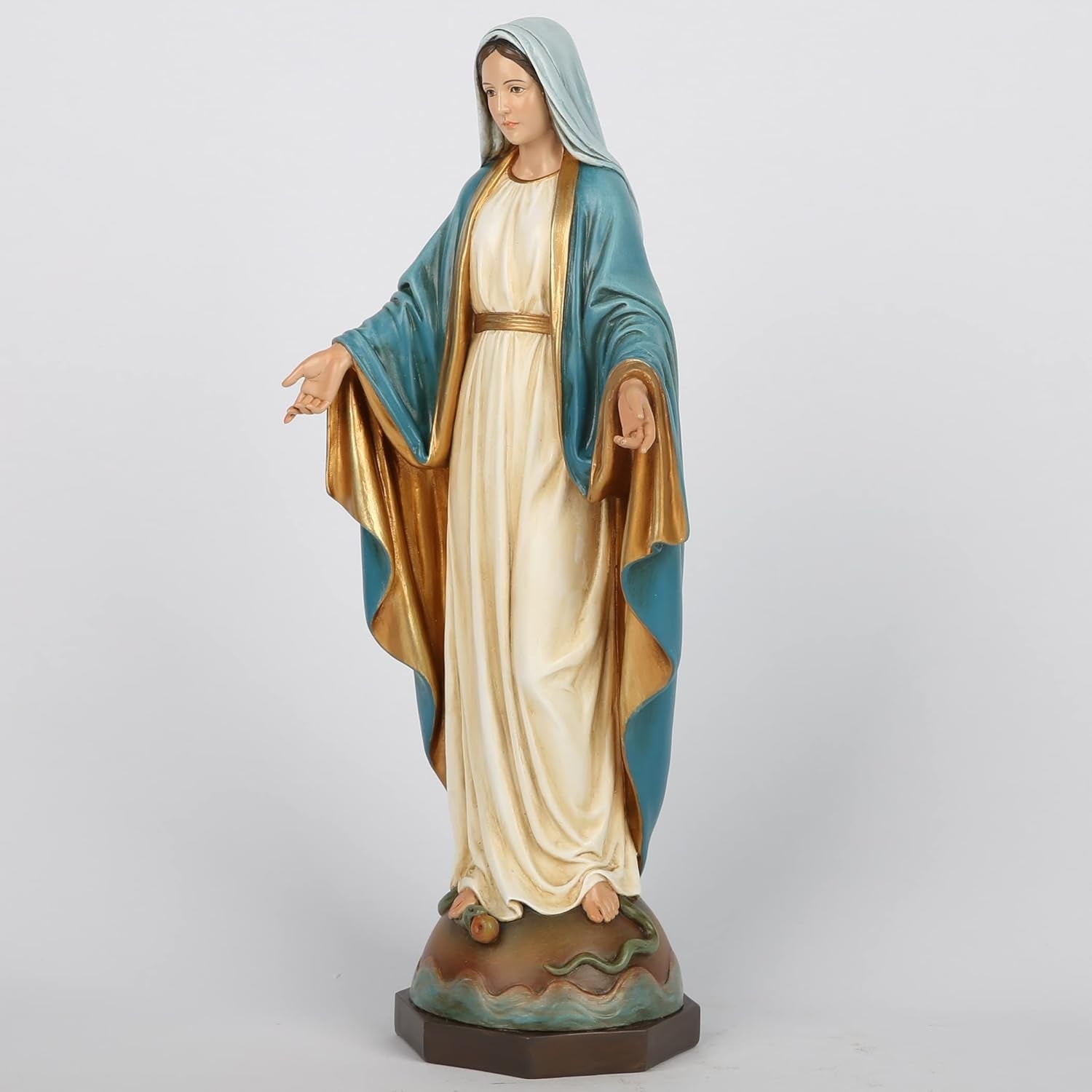 BC Katholische Statue Unserer Lieben Frau der Gnade, Jungfrau Maria, Altarfigur, religiöses Geschenk für Mutter, katholische Heimdekoration, 34,3 cm hoch, handbemalt von Buildclassic (elegant). Naty Shop Statuen und Skulpturen