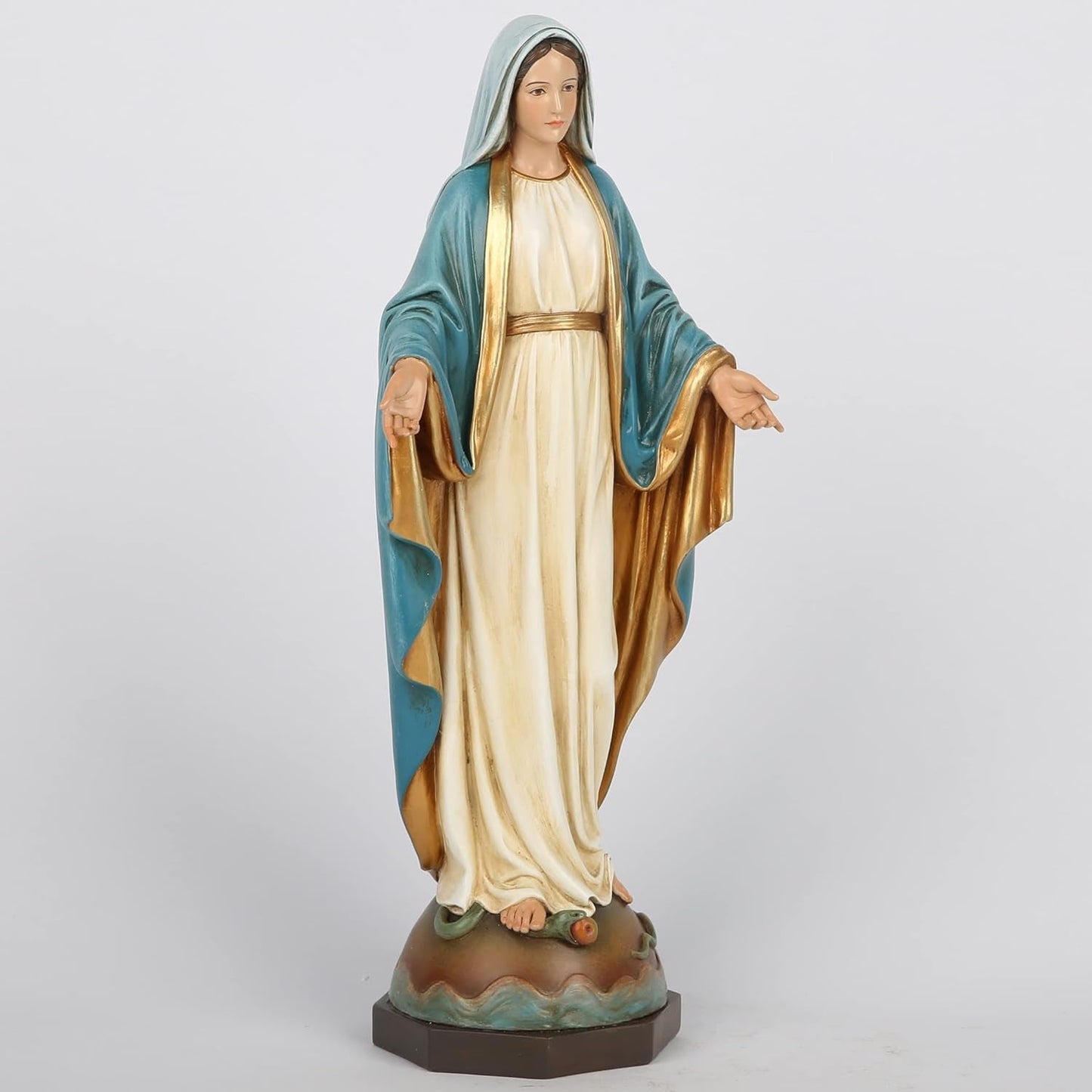 BC Katholische Statue Unserer Lieben Frau der Gnade, Jungfrau Maria, Altarfigur, religiöses Geschenk für Mutter, katholische Heimdekoration, 34,3 cm hoch, handbemalt von Buildclassic (elegant). Naty Shop Statuen und Skulpturen