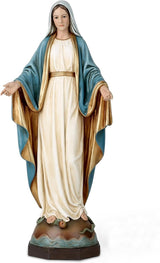 BC Katholische Statue Unserer Lieben Frau der Gnade, Jungfrau Maria, Altarfigur, religiöses Geschenk für Mutter, katholische Heimdekoration, 34,3 cm hoch, handbemalt von Buildclassic (elegant). Naty Shop Statuen und Skulpturen, elegant, 35,6 cm hoch