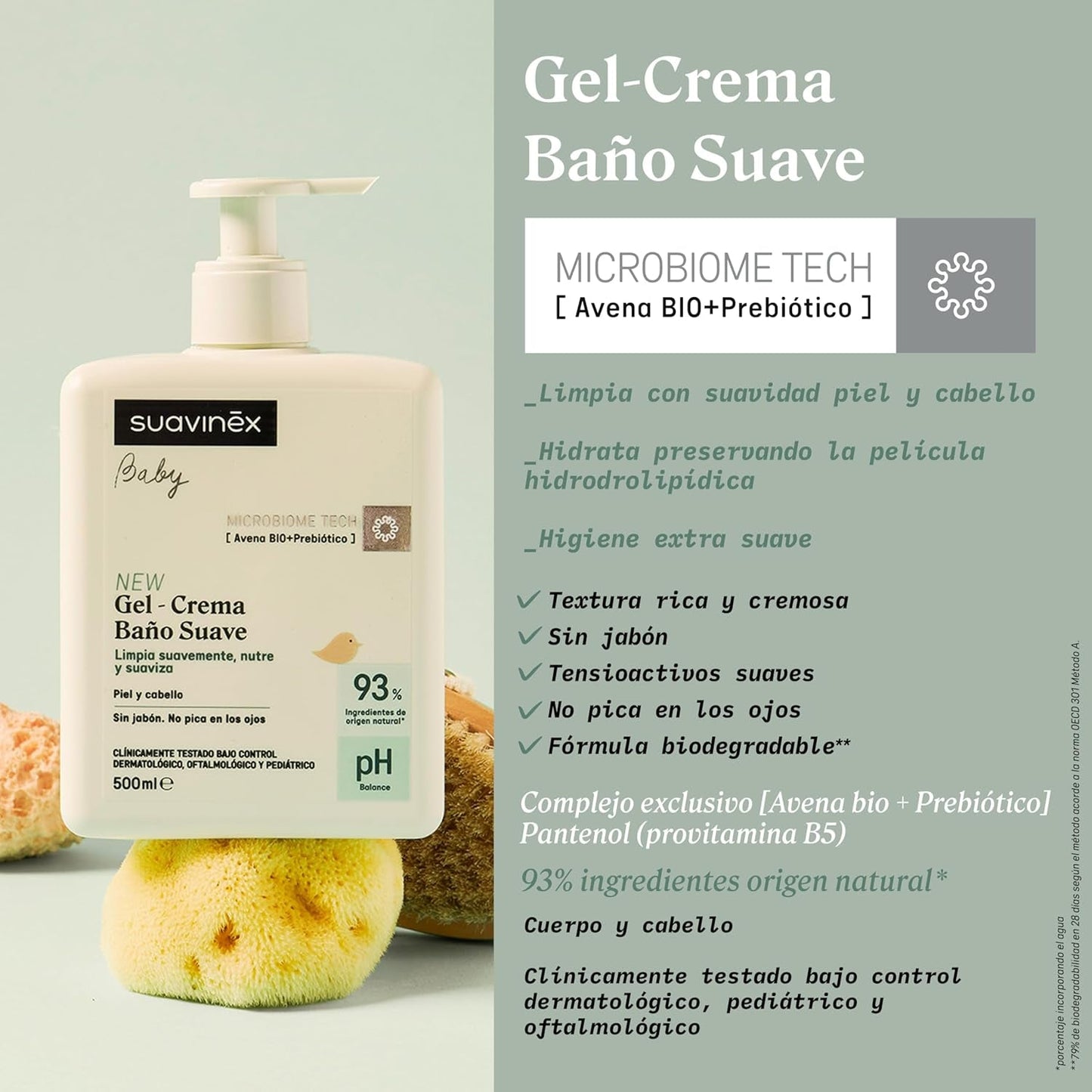 Suavinex, Syndet Baby-Shampoo für Haut und Haare, seifenfrei, 750 ml + feuchtigkeitsspendende Körperlotion, 750 ml, geeignet für empfindliche Haut und Neugeborene, mit 90 %–93 % natürlichen Inhaltsstoffen. Kinder – Bade- und Hautpflege Naty Shop
