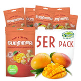 Sommerliche gefriergetrocknete Erdbeeren – 5er-Packung – zuckerfrei, 100 % natürlich, köstliche knusprige Snacks für Kinder und Erwachsene, ideal für Müsli und Lunchboxen (55 g). Dehydrierte Produkte Naty Shop 5er-Packung Mango