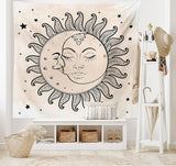 Wandteppich Abakuhaus Fernweh Tier Weltkarte Zeichnungen Zuhause – Accessoires und Dekorationen Naty Shop Anthrazitgrau Tan 230 L x 140 B cm