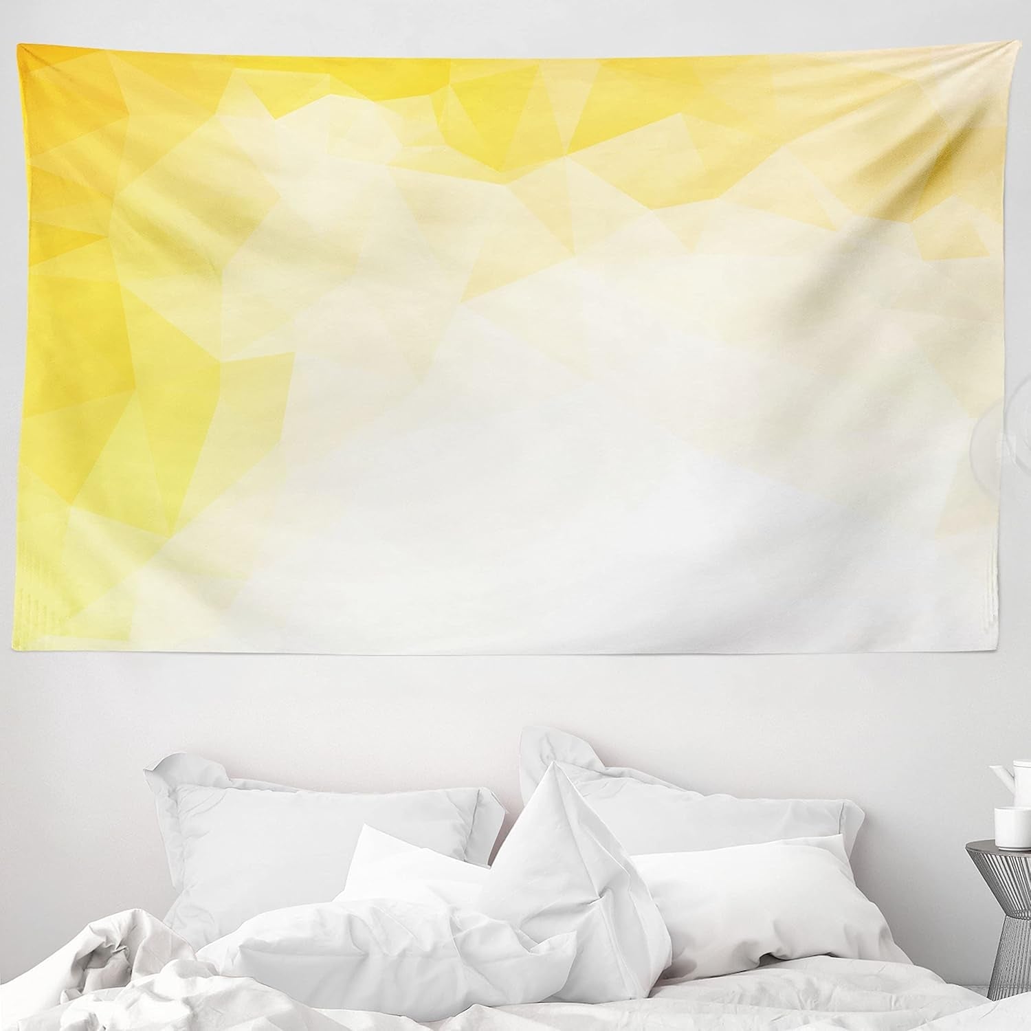 Wandteppich Abakuhaus Fernweh Tierkarte der Welt Zeichnungen Zuhause – Accessoires und Dekorationen Naty Shop Gelb Weiß 230L x 140B cm