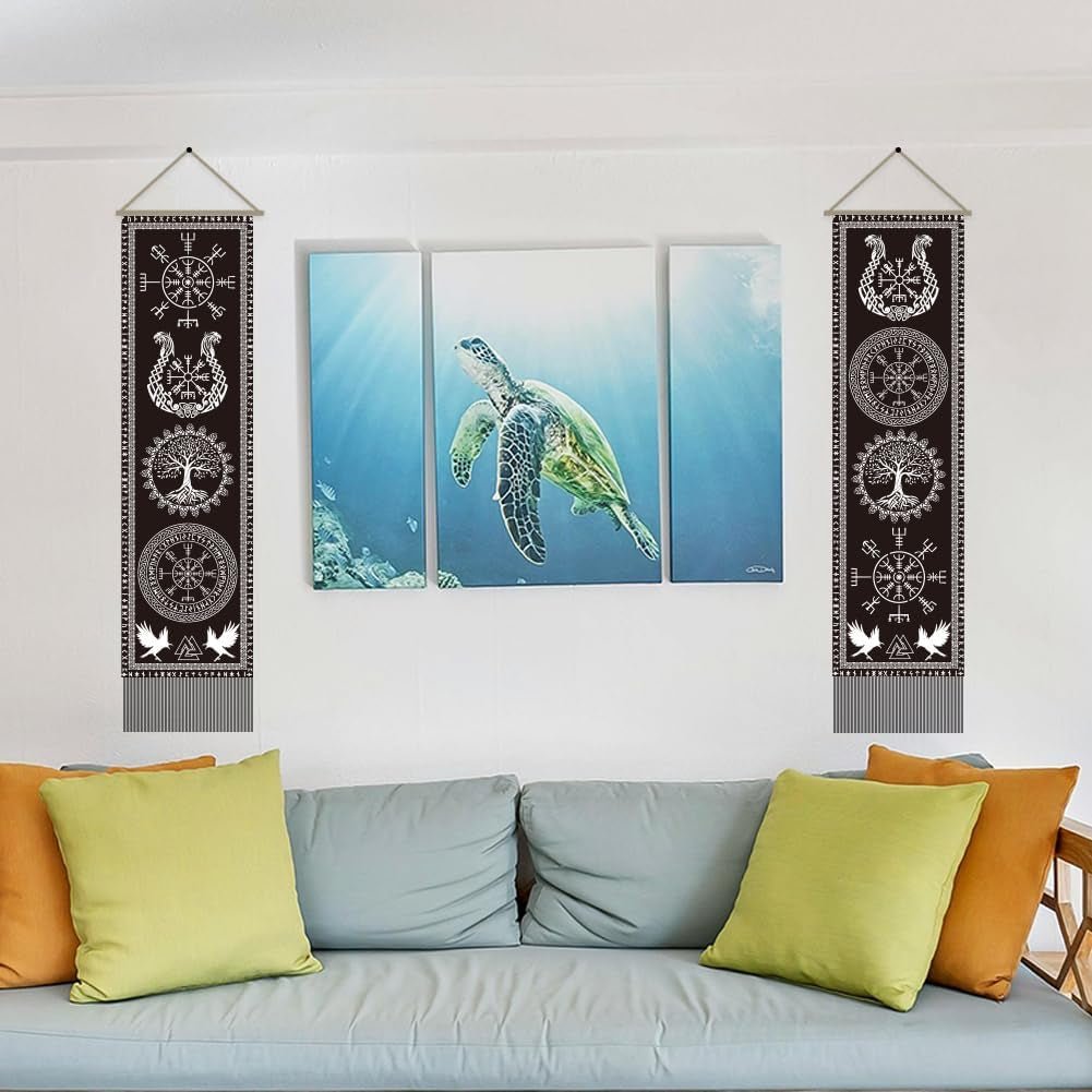 Wandteppich ahandmaker Wikinger Symbol Baum des Lebens Runen House - Accessoires und Dekorationen Naty Shop