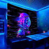 Tapisserie Alishomtll fluoreszierender Totenkopf Astronaut Schwarzlicht Zuhause – Accessoires und Dekorationen Naty Shop