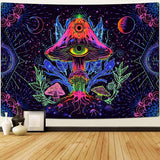 Wandteppich Alishomtll fluoreszierender Pilz Schwarzlicht-Mandala Zuhause – Accessoires und Dekorationen Naty Shop