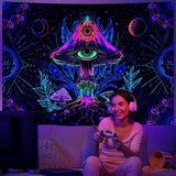 Wandteppich Alishomtll fluoreszierender Pilz Schwarzlicht-Mandala Zuhause – Accessoires und Dekorationen Naty Shop