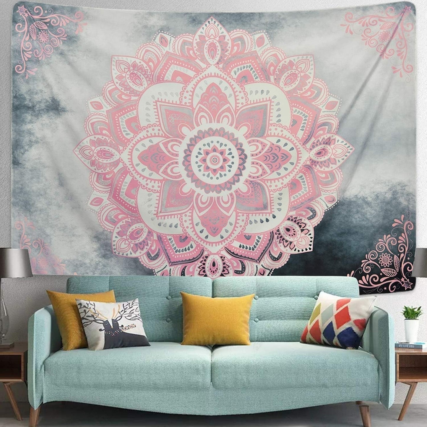 Gobelin Alishomtll Mandala indische böhmische Leinwand Startseite - Accessoires und Dekorationen Naty Shop