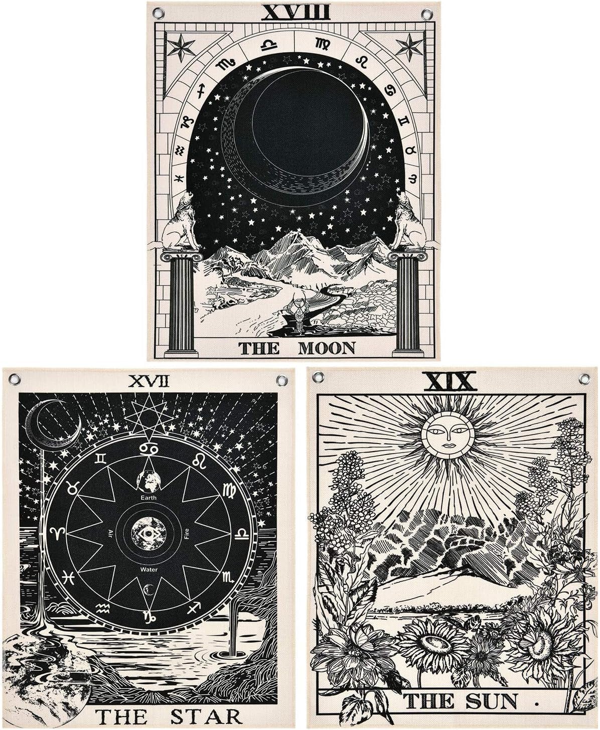 Gobelin Alishomtll Tarot-Set Sonne Mond Sterne Zuhause – Accessoires und Dekorationen Naty Shop