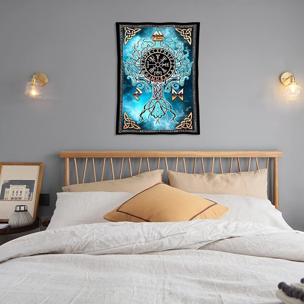 Nordischer Wikinger-Kunst-Wandteppich, Wikinger-Haus – Accessoires und Dekorationen Naty Shop