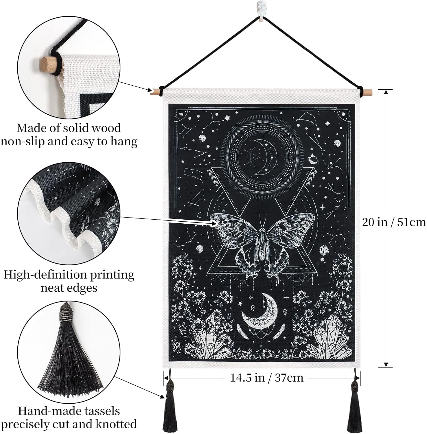 Gobelin Betylfoy Stücke kleine Wandteppiche Pailletten Sonne Mond Zuhause - Accessoires und Dekorationen Naty Shop