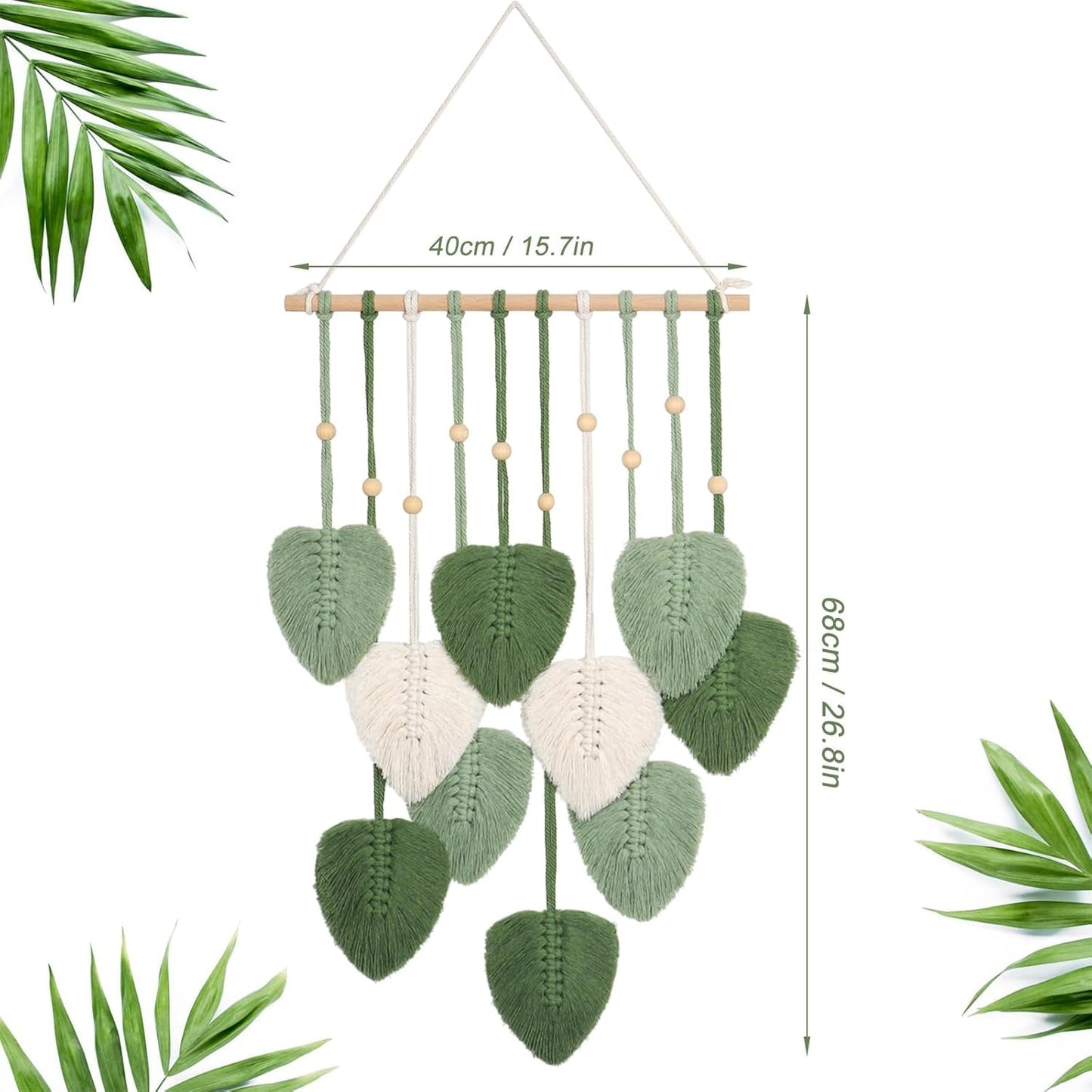 Gobelin Betylfoy Holzperlen grüne Blätter Zuhause - Accessoires und Dekorationen Naty Shop