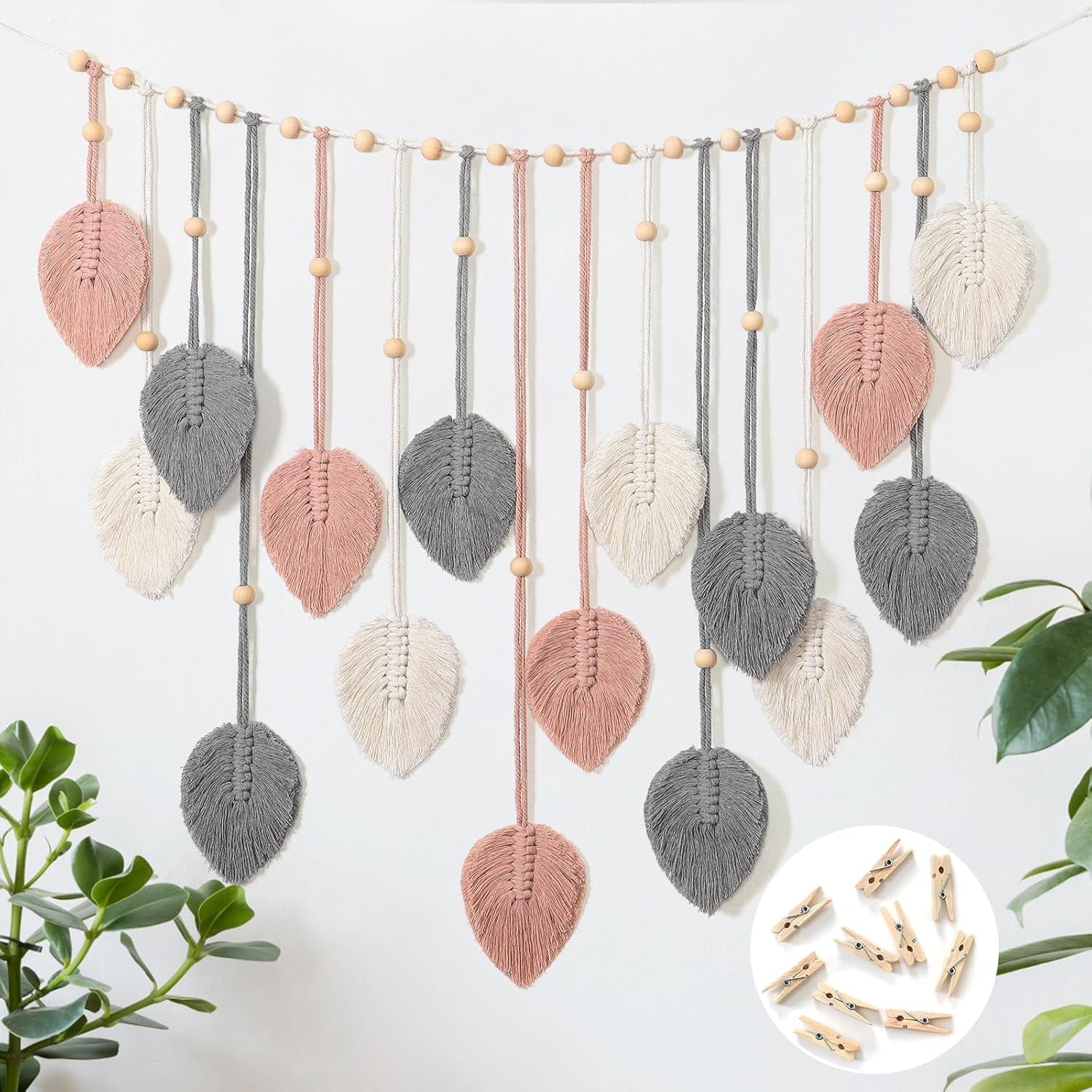 Wandteppich Betylfoy Wandbehang großes Dekoblatt Zuhause - Accessoires und Dekorationen Naty Shop Pink