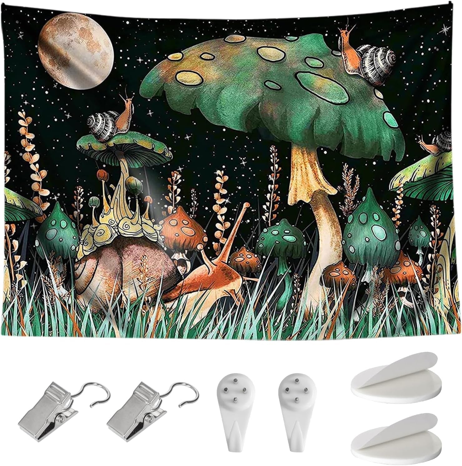 Wandteppich mit Dschungelpilzen und Schnecken aus dem Wald. Zuhause – Accessoires und Dekorationen Naty Shop