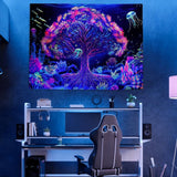 Wandteppich Baum des Lebens fluoreszierendes Mandala Home - Accessoires und Dekorationen Naty Shop