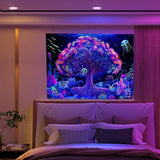 Wandteppich Baum des Lebens fluoreszierendes Mandala Home - Accessoires und Dekorationen Naty Shop