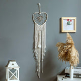 Deko-Wandteppich, Traumfänger, gewebt, weiße Wanddekoration, Zuhause – Accessoires und Dekorationen, Naty Shop, Herz der Liebe