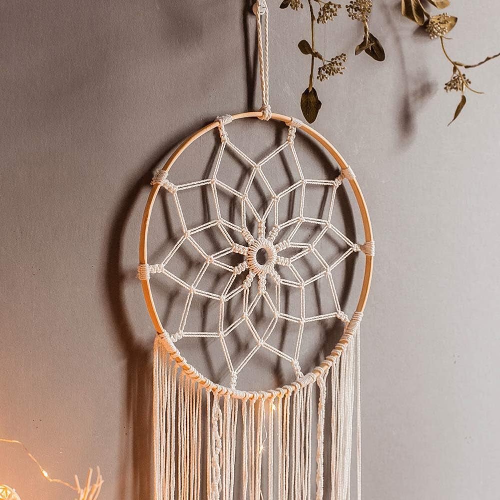 Tapisserie-Deko-Traumfänger, gewebte weiße Wanddekoration, Zuhause – Accessoires und Dekorationen, Naty Shop