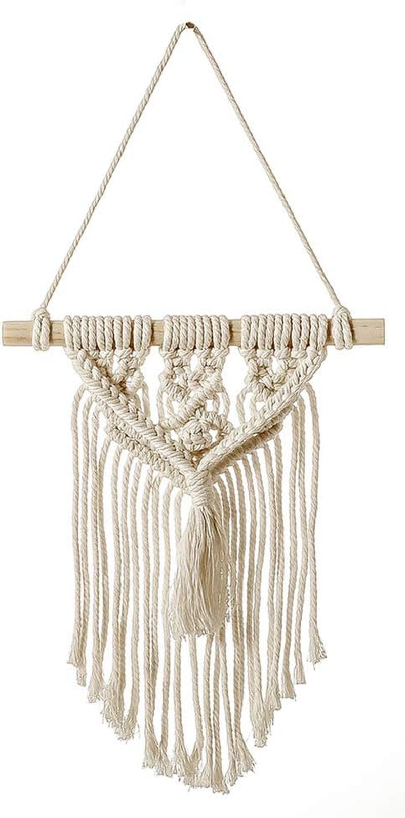 Deko-Wandteppich, Traumfänger, gewebt, weiße Wanddekoration, Zuhause – Accessoires und Dekorationen, Naty Shop, kleine Quasten
