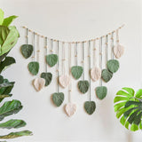 Großer Deko-Wandteppich mit gewebten Perlen und Blättern aus Holz. Startseite – Accessoires und Dekorationen Naty Shop Standardtitel