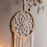 Großer weißer Traumfänger-Wandteppich mit handgemachter Quaste von Casa – Accessoires und Dekorationen Naty Shop
