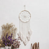 Großer weißer Traumfänger-Wandteppich mit handgemachter Quaste von Casa – Accessoires und Dekorationen Naty Shop