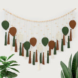 Dremisland Wandteppich, große beige-grüne Blätter, Quasten, Zuhause – Accessoires und Dekorationen, Naty Shop Coffee